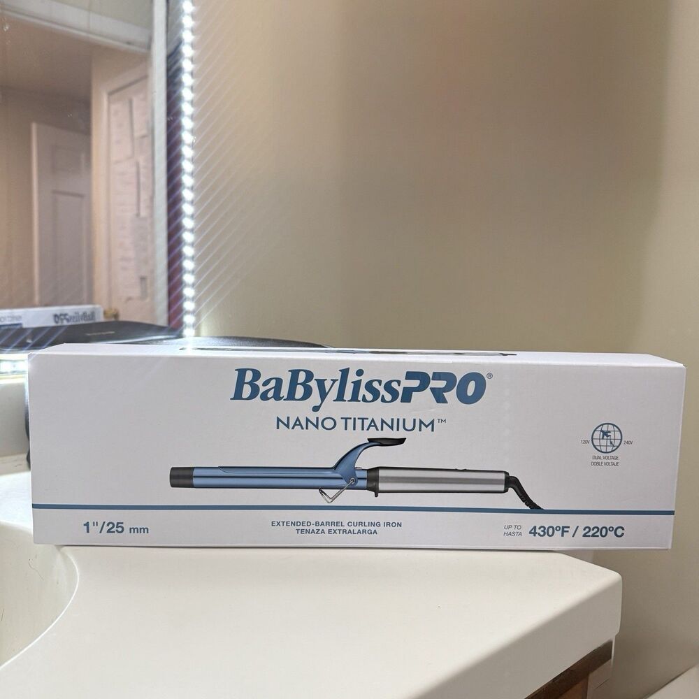 BaBylissPRO Nano Titanium 1" Extended Barrel Curling Iron BNTW100XLUC NEW IN BOX